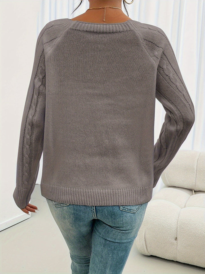 Rosabelle - Textured Buttoned Jumper