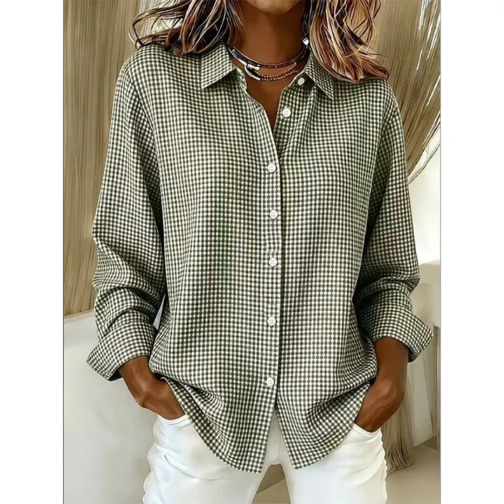 Illyssia - Classic Gingham Button Blouse