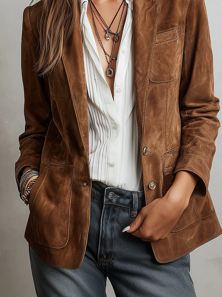 Mirevalle - Vintage Suede Tailored Blazer