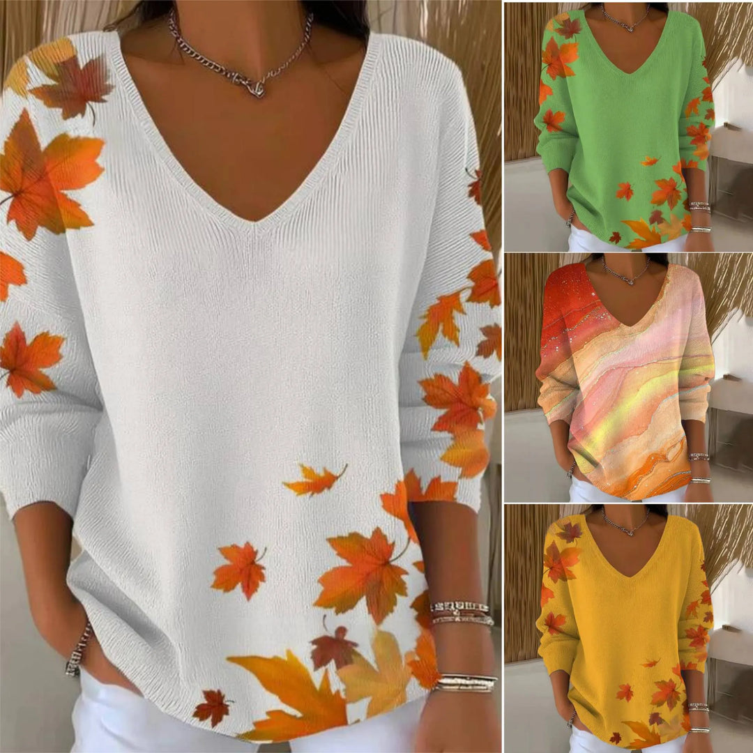 Carivella - Maple Leaf Relaxed Knit Sweater