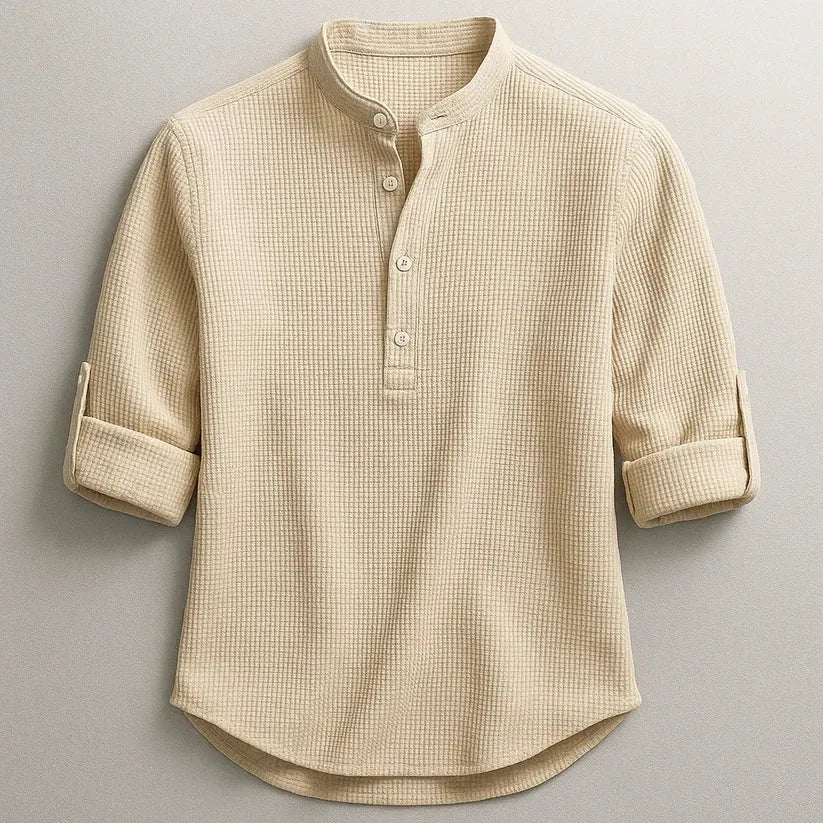 Jarvis - Textured Henley Shirt