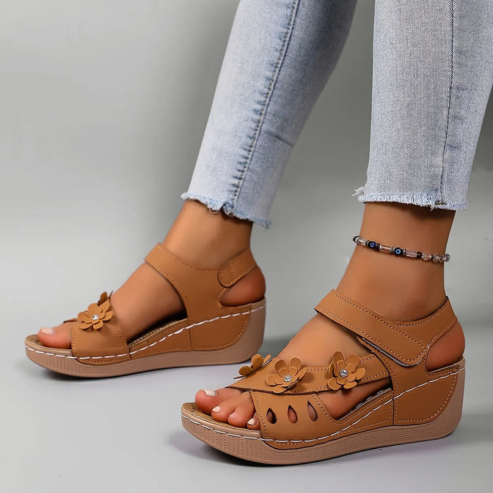 Fiorelia - Floral Comfort Wedge Sandals