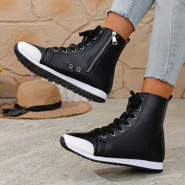 Deloriane - Casual Lace Up Ankle Boots