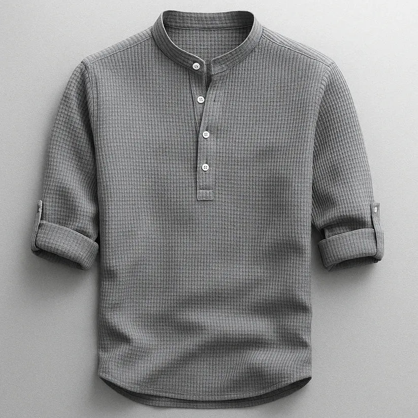 Jarvis - Textured Henley Shirt