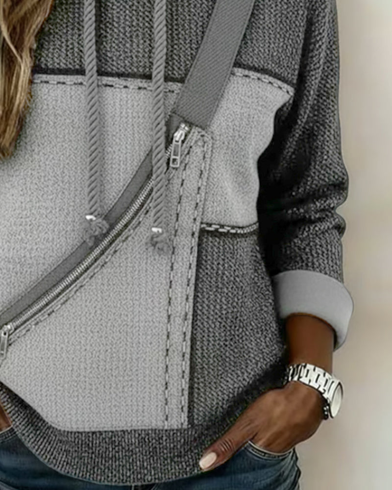 Eulanique - Textured Zip Hoodie