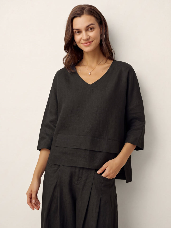 Anaviera - Layered Linen Tunic