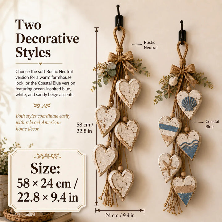 Alinora - Distressed Heart Tassel Wall Accent