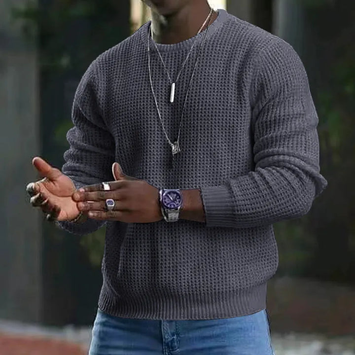 Beorn - Textured Crew Neck Knit Sweater