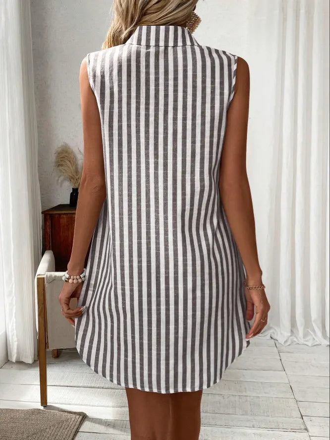 Anora - Soft-Touch Striped Shirt Dress