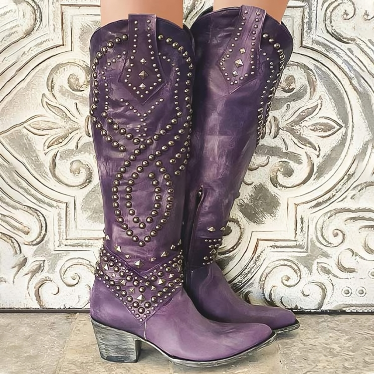 Sylverelle - Studded Vintage Western Boots