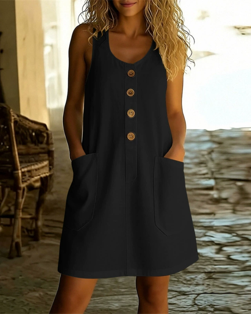 Katelin - Breezy Button-Front Summer Dress