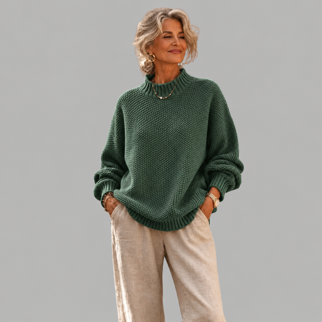 Oriane - Textured Mock-Neck Sweater