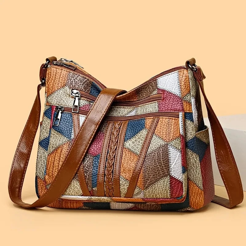 Lauranique - Soft-Touch Patchwork Crossbody Bag