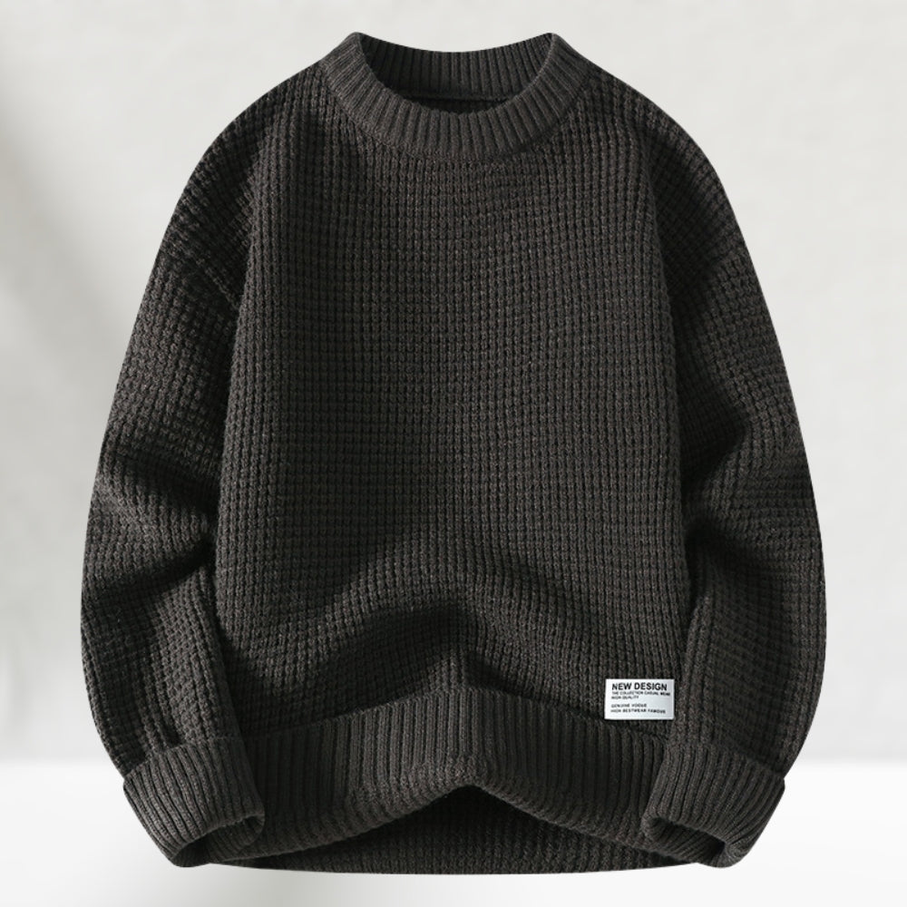 Eldric - Waffle-Knit Crewneck Sweater