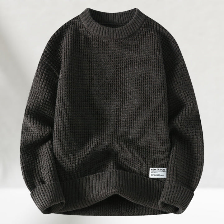 Eldric - Waffle-Knit Crewneck Sweater