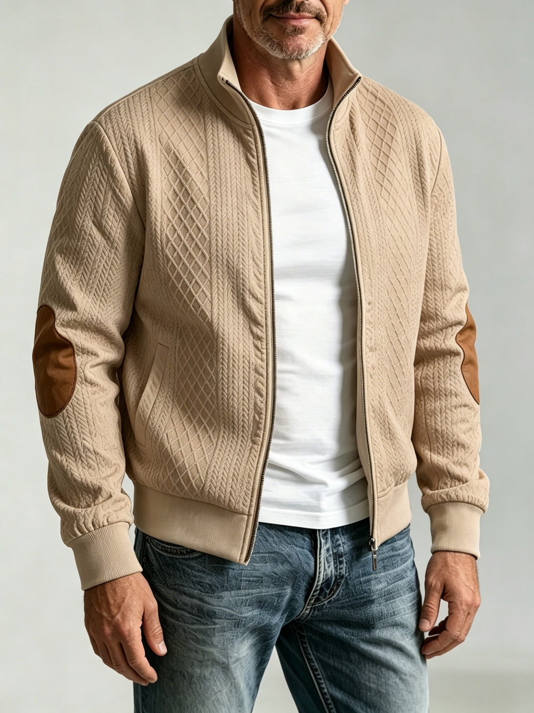 Flyn - Textured Baseball Jacket
