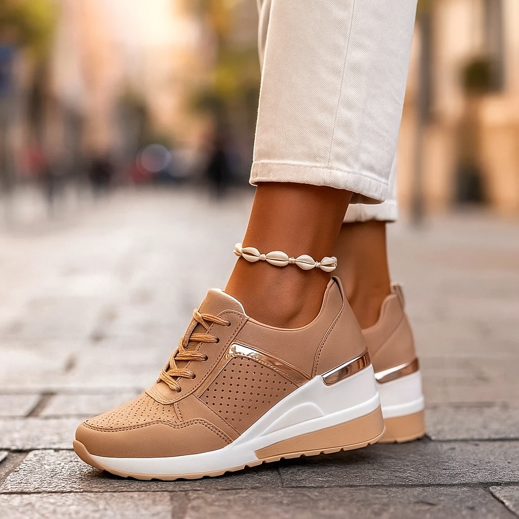 Veranique - Cushioned Wedge Sneakers