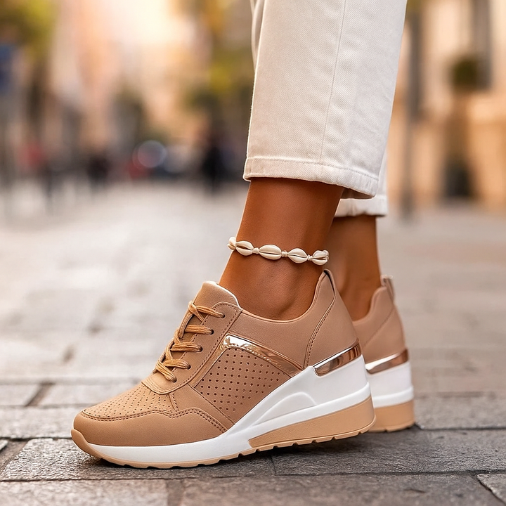 Veranique - Cushioned Wedge Sneakers