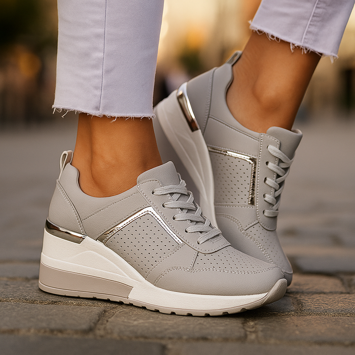 Veranique - Cushioned Wedge Sneakers