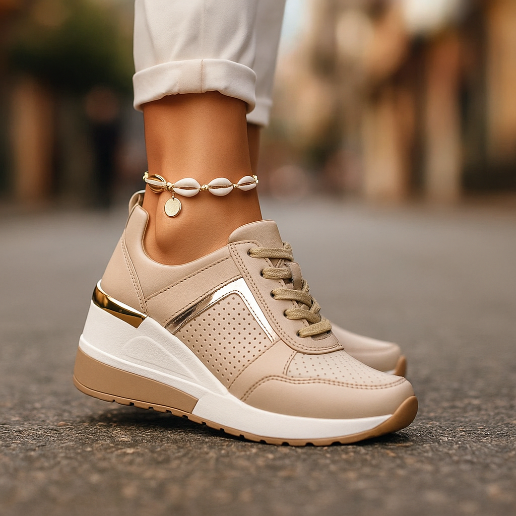 Veranique - Cushioned Wedge Sneakers