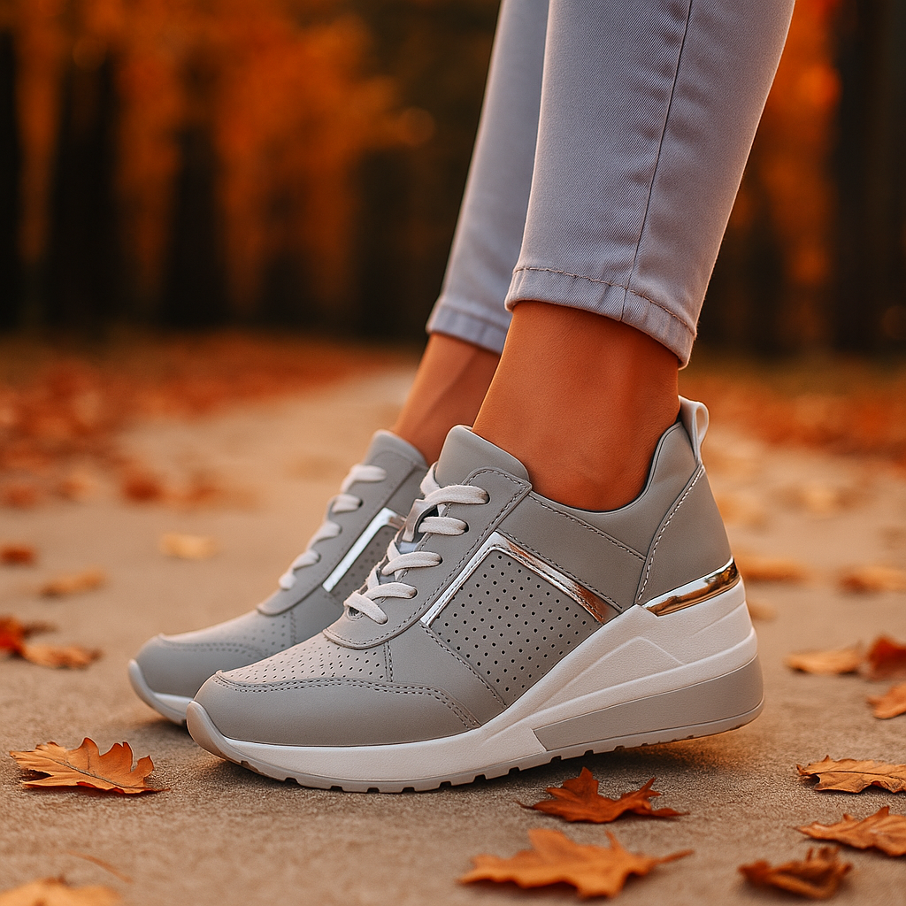 Veranique - Cushioned Wedge Sneakers