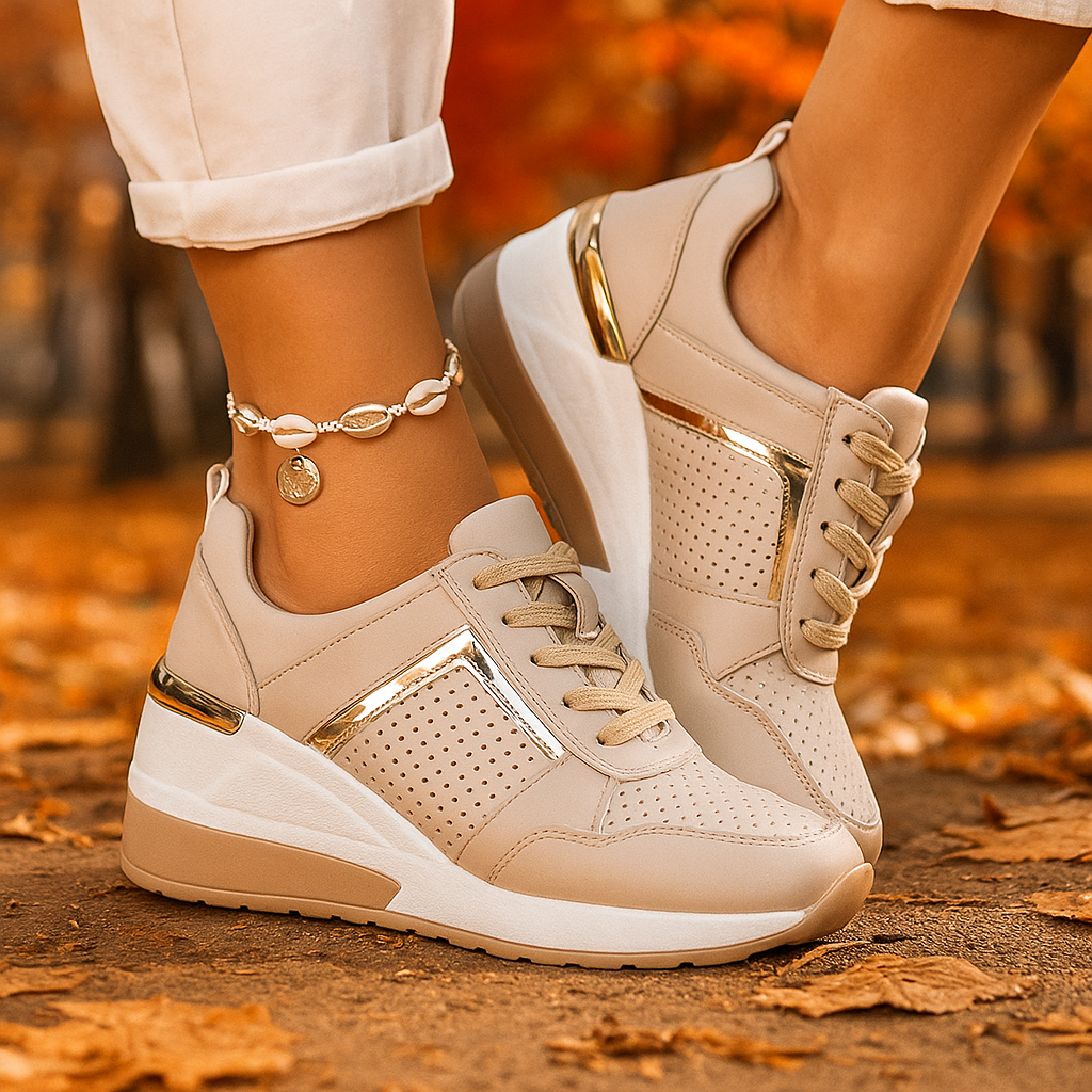 Veranique - Cushioned Wedge Sneakers