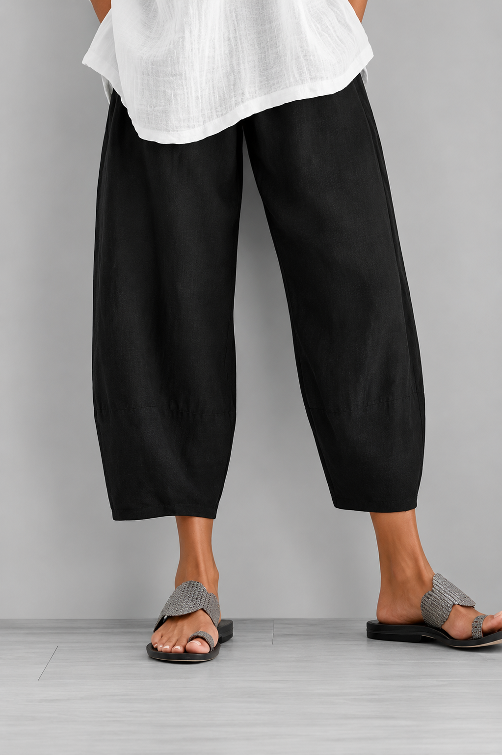Eulorine - Soft-Touch Wide-Leg Trousers