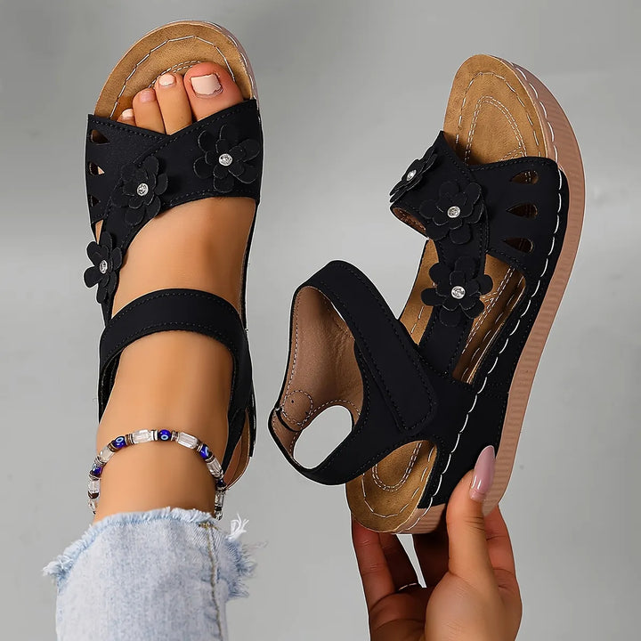 Fiorelia - Floral Comfort Wedge Sandals