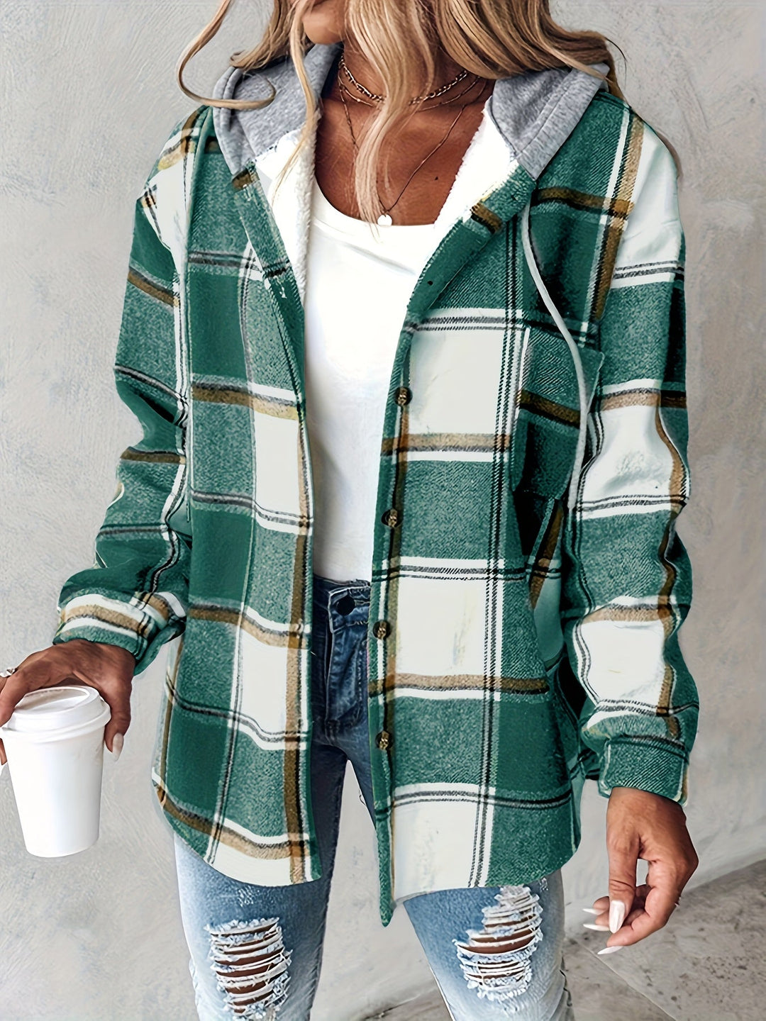 Genevessa - Soft-Touch Hooded Shacket