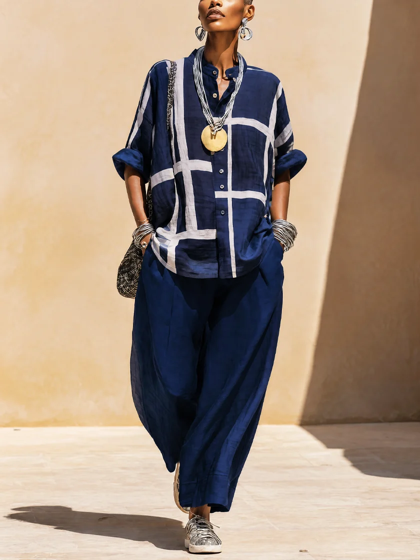 Helisanne - Casual Button Front Two Piece Set