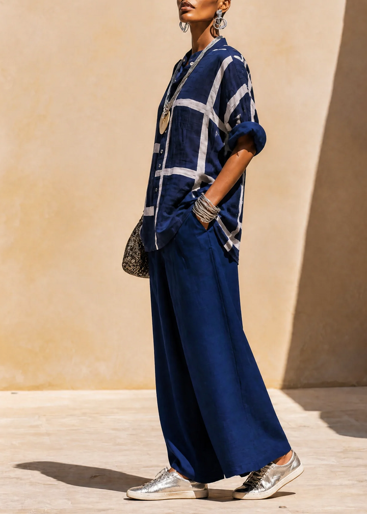 Helisanne - Casual Button Front Two Piece Set