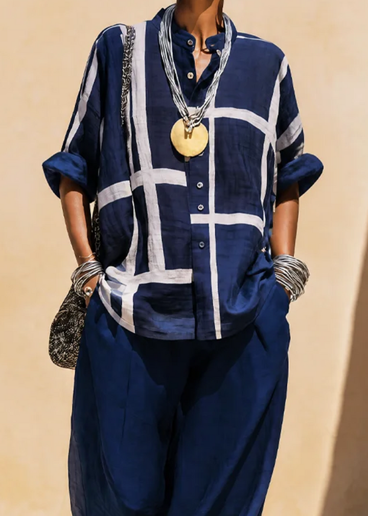 Helisanne - Casual Button Front Two Piece Set