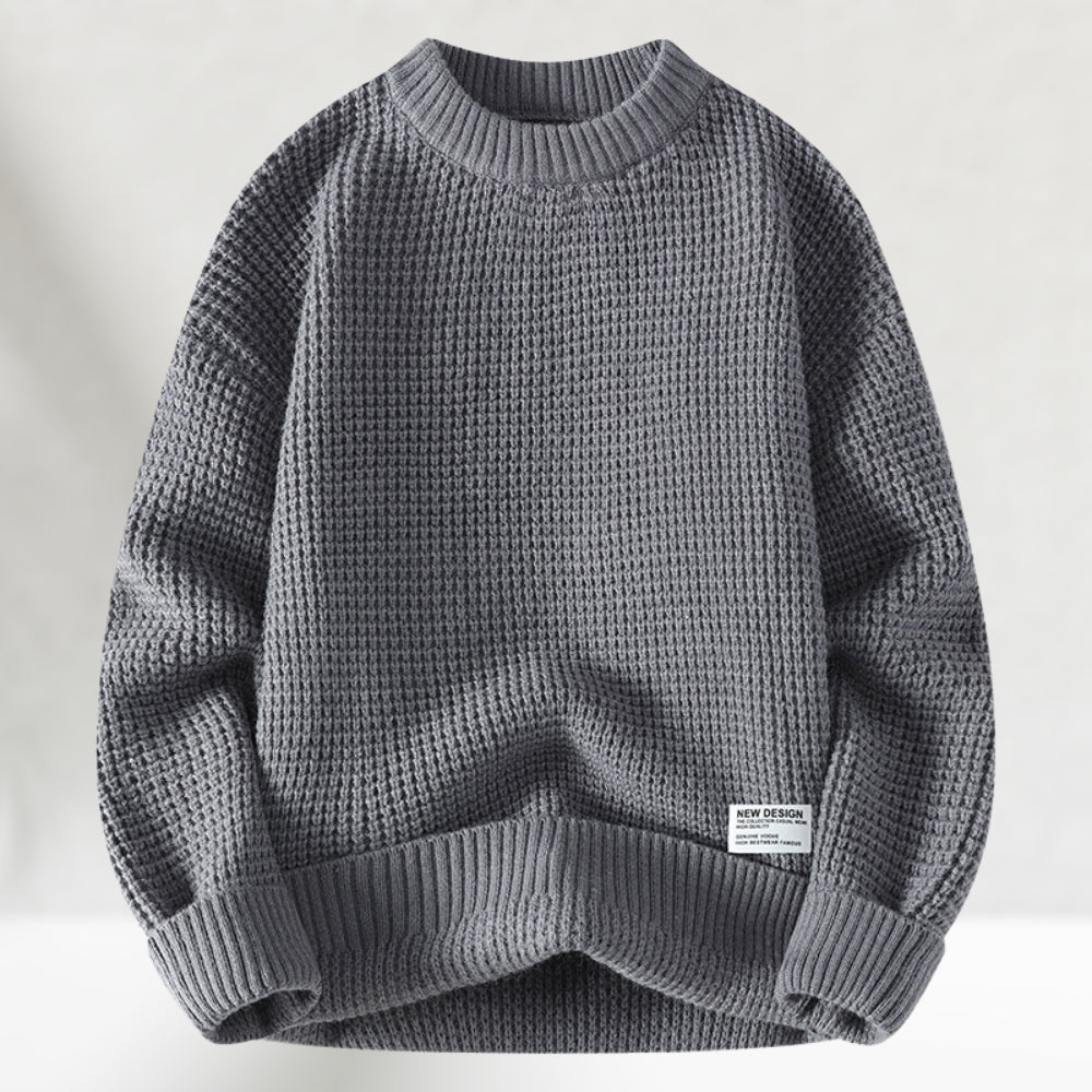 Eldric - Waffle-Knit Crewneck Sweater