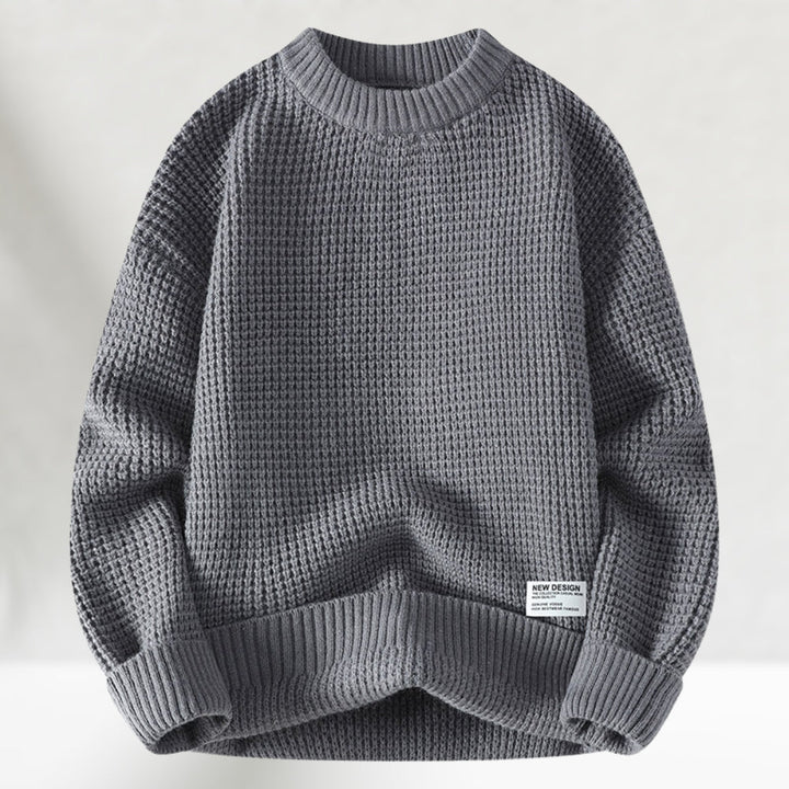 Eldric - Waffle-Knit Crewneck Sweater