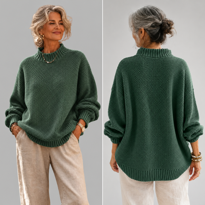 Oriane - Textured Mock-Neck Sweater