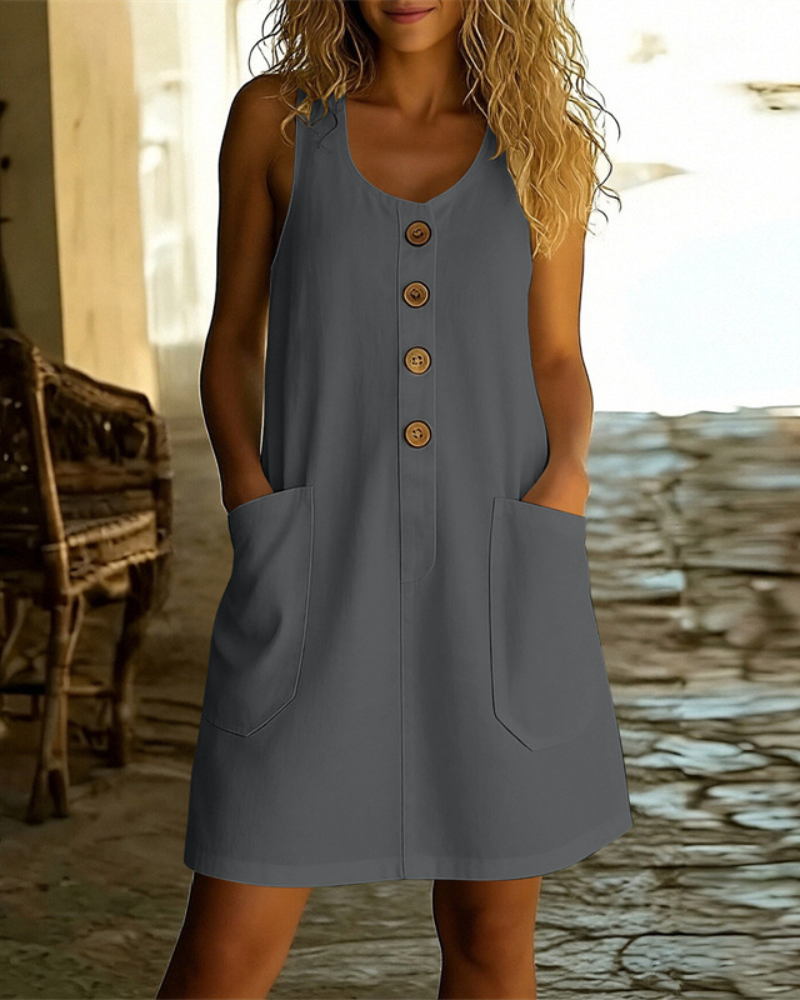 Katelin - Breezy Button-Front Summer Dress