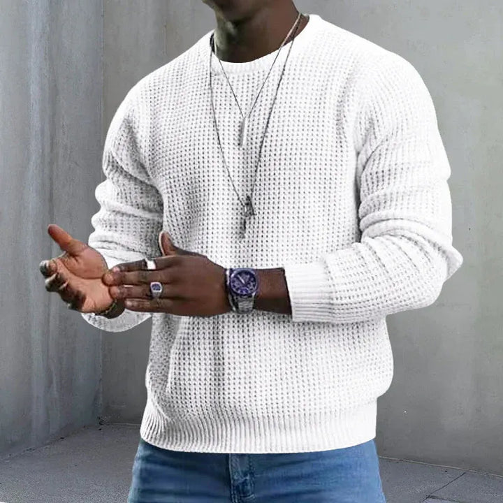 Beorn - Textured Crew Neck Knit Sweater