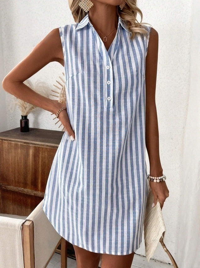 Anora - Soft-Touch Striped Shirt Dress