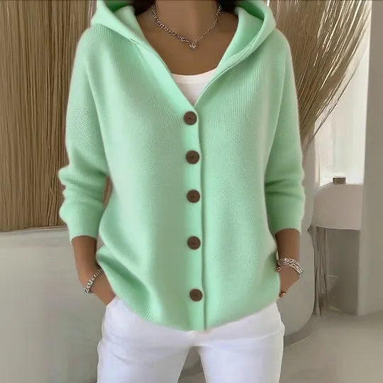 Carlotte - Cozy Hooded Knit Cardigan