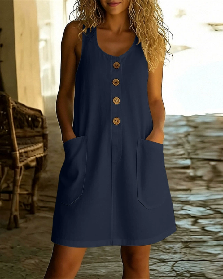 Katelin - Breezy Button-Front Summer Dress