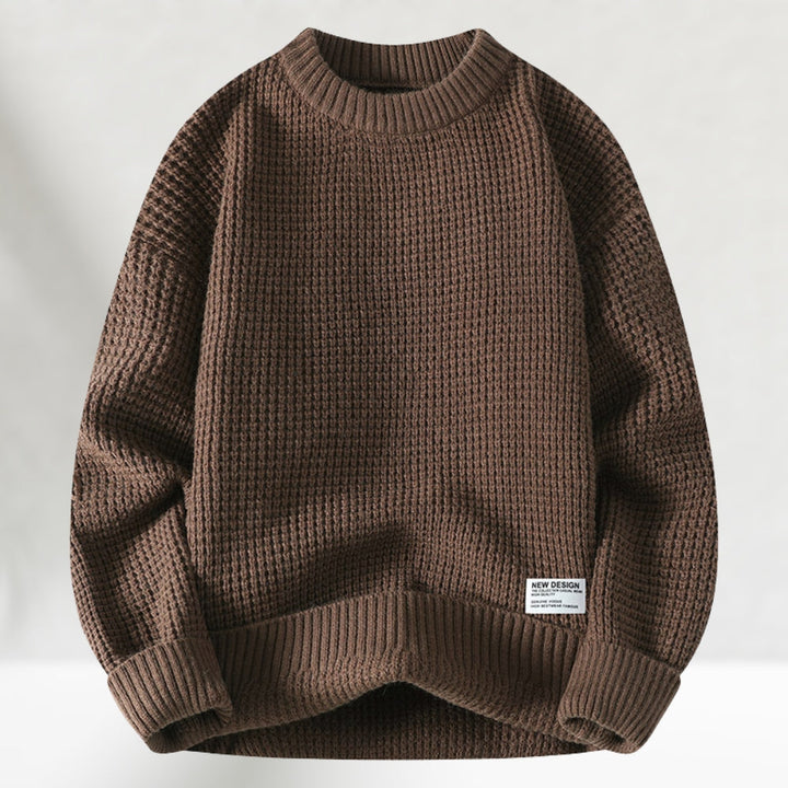 Eldric - Waffle-Knit Crewneck Sweater