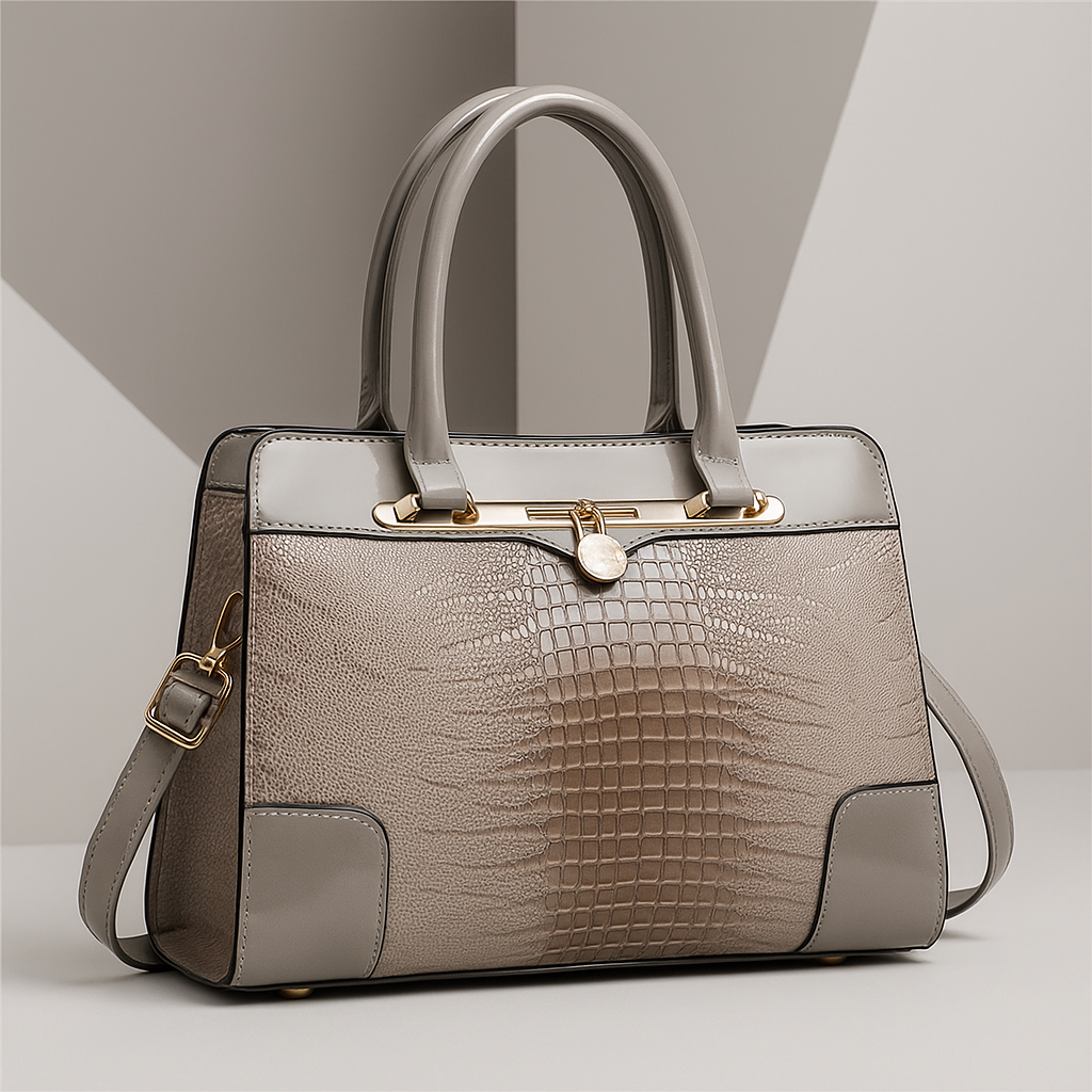 Aeryn - Structured Croc-Effect Handbag