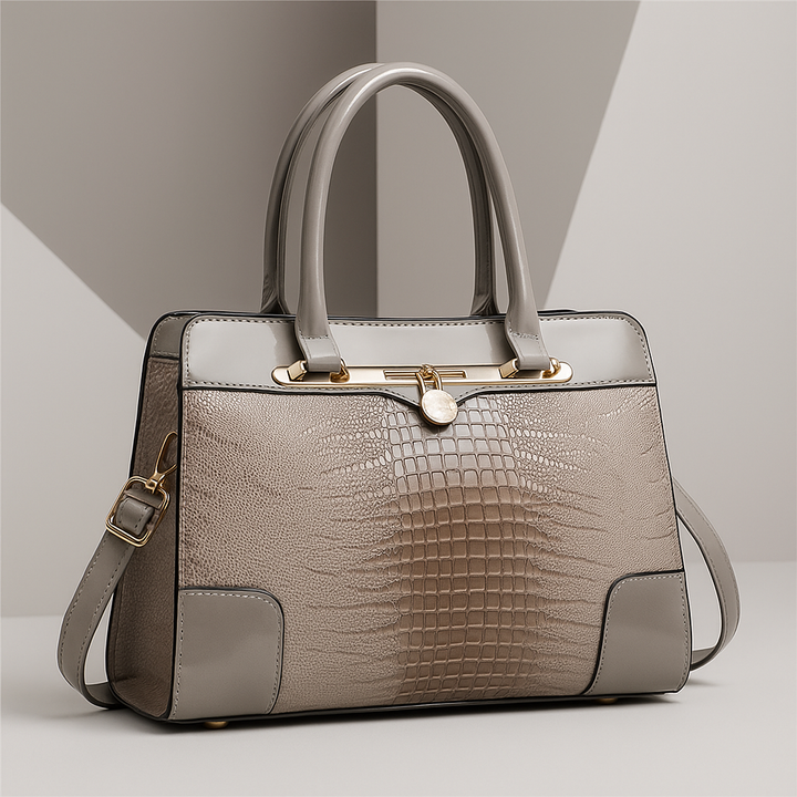 Aeryn - Structured Croc-Effect Handbag