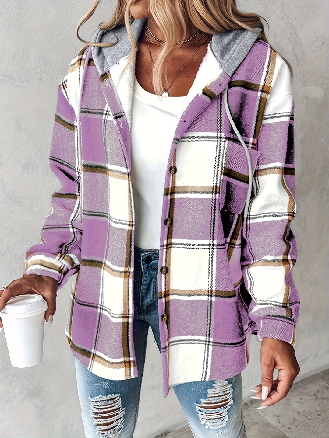 Genevessa - Soft-Touch Hooded Shacket