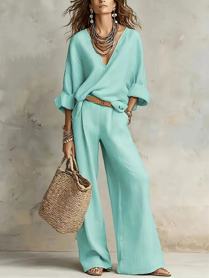 Zinnoria - Breezy Linen Two Piece Set