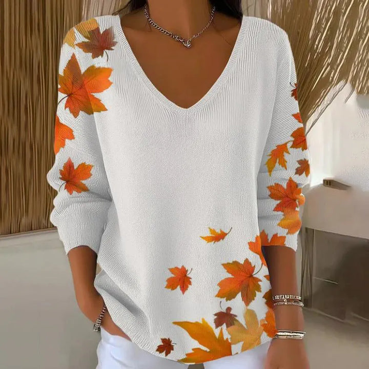 Carivella - Maple Leaf Relaxed Knit Sweater