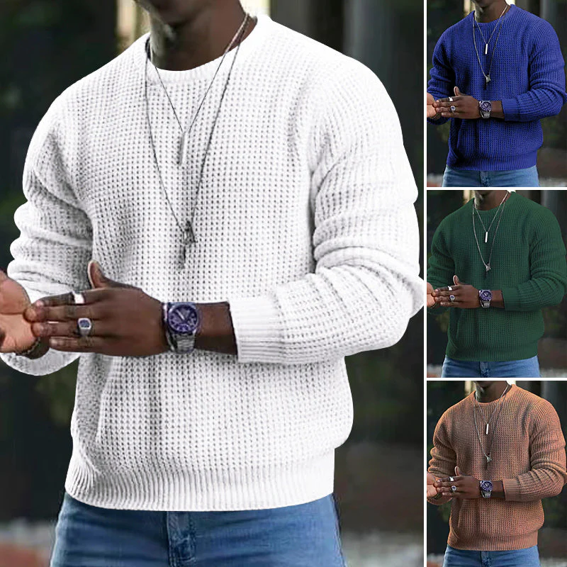 Beorn - Textured Crew Neck Knit Sweater