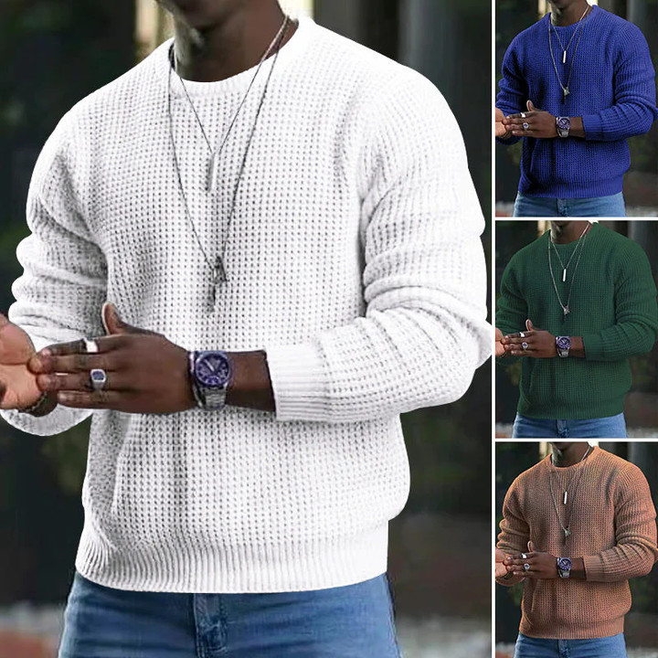 Beorn - Textured Crew Neck Knit Sweater