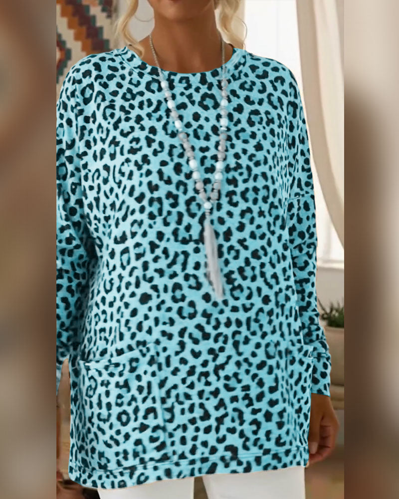 Primelia - Soft-Touch Leopard Long Sleeve Top