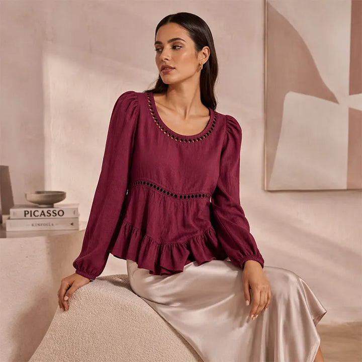 Genevelle - Soft-Touch Ruffled Blouse